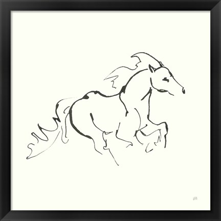 Framed Line Horse II Print