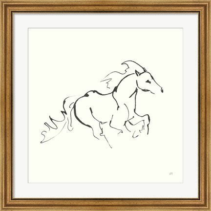 Framed Line Horse II Print