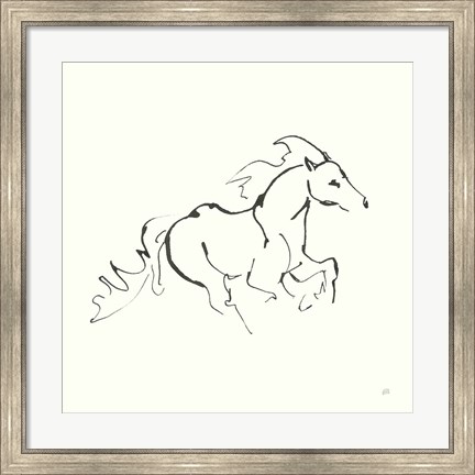 Framed Line Horse II Print