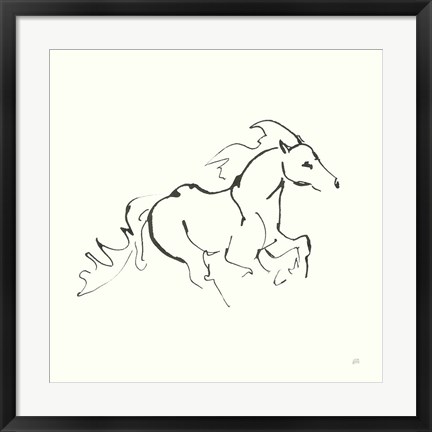 Framed Line Horse II Print