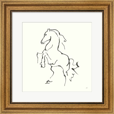Framed Line Horse I Print