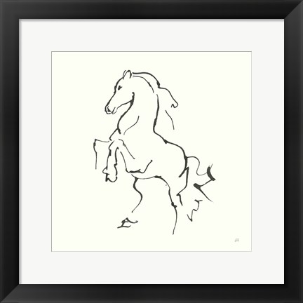 Framed Line Horse I Print