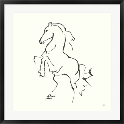 Framed Line Horse I Print