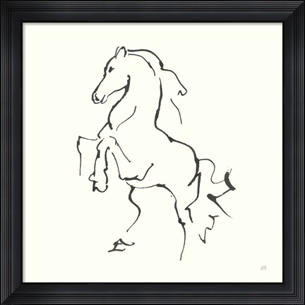 Framed Line Horse I Print