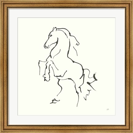 Framed Line Horse I Print