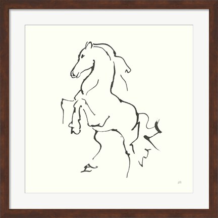 Framed Line Horse I Print