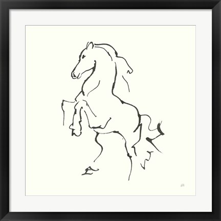 Framed Line Horse I Print