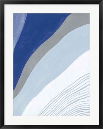 Framed Retro Abstract IV Blue Print
