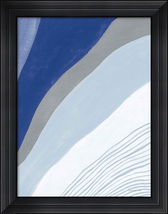 Framed Retro Abstract IV Blue Print