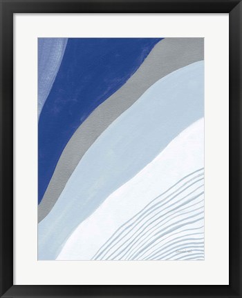 Framed Retro Abstract IV Blue Print