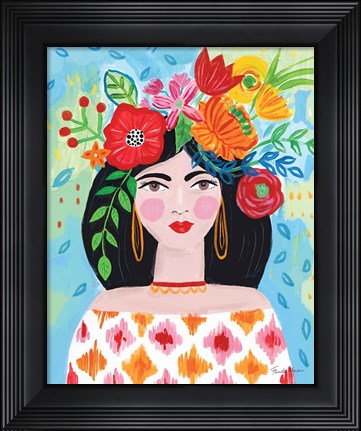 Framed Boho Girl II Print