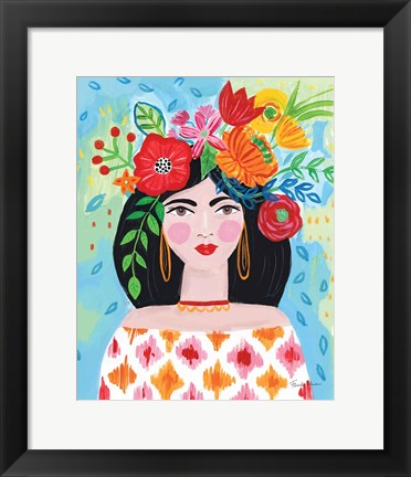 Framed Boho Girl II Print