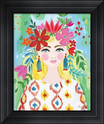 Framed Boho Girl I Print