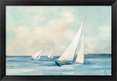 Framed Sailboats at Sunrise Print