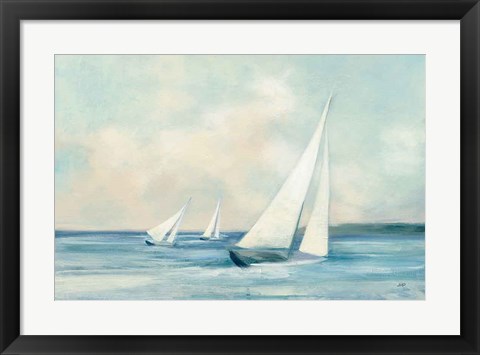 Framed Sailboats at Sunrise Print