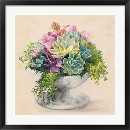 Framed Festive Succulents II Print