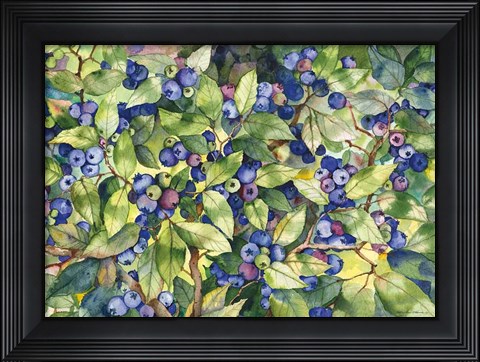 Framed Blueberries Print