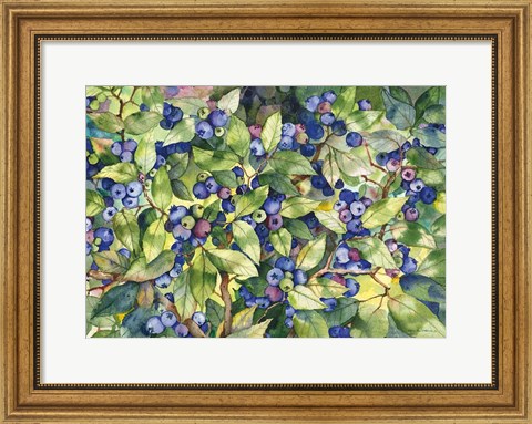 Framed Blueberries Print