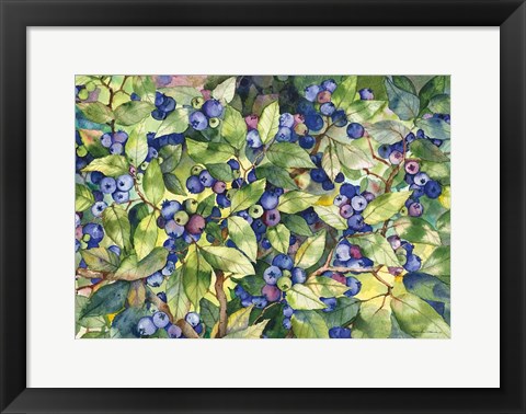 Framed Blueberries Print