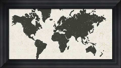 Framed Kami Map No Patterns Print