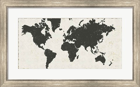 Framed Kami Map No Patterns Print