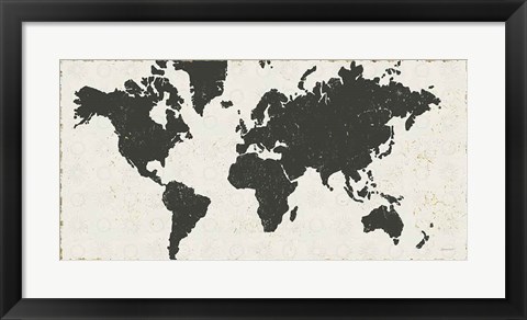 Framed Kami Map No Patterns Print