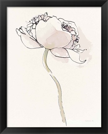Framed Single Somniferums I Neutral Crop Print