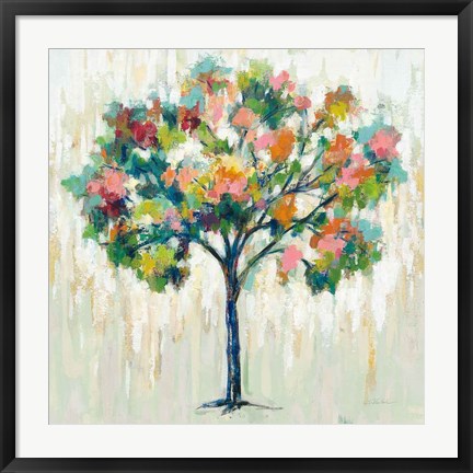 Framed Blooming Tree Neutral Print