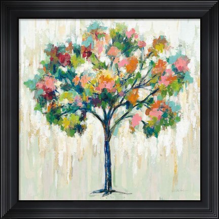 Framed Blooming Tree Neutral Print