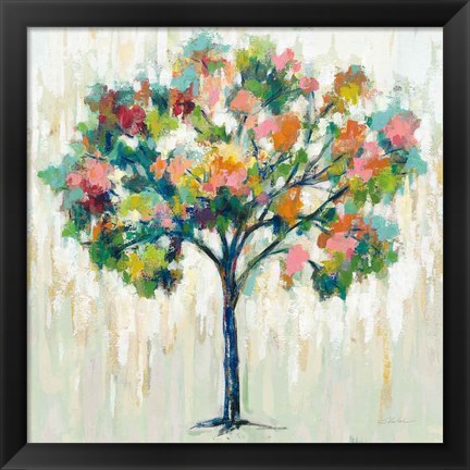 Framed Blooming Tree Neutral Print