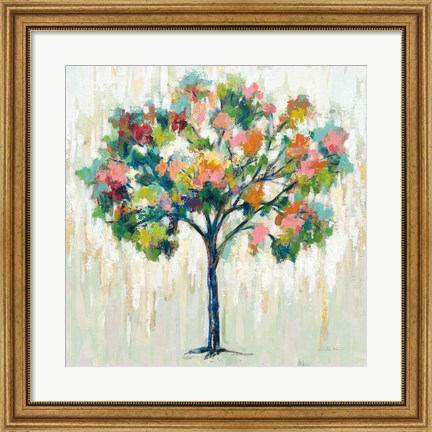 Framed Blooming Tree Neutral Print