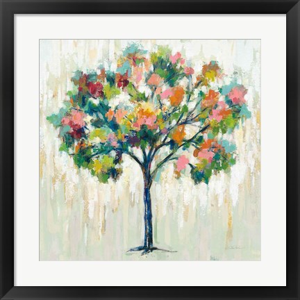 Framed Blooming Tree Neutral Print