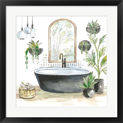 Framed Black Bathtub II Print