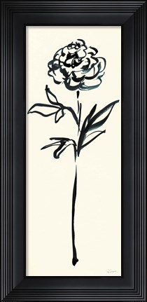Framed Floral Line II on Cream Print