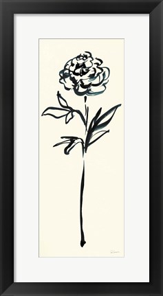 Framed Floral Line II on Cream Print