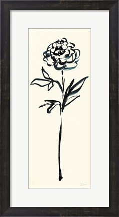 Framed Floral Line II on Cream Print