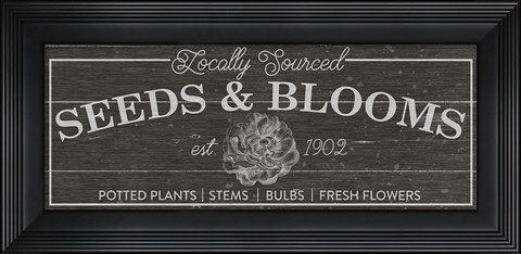Framed Flower Market II Dark Wood Print