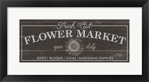 Framed Flower Market I Dark Wood Print