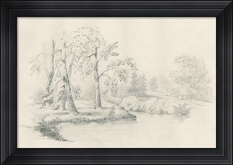 Framed Lakeside Sketch Print