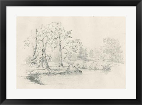 Framed Lakeside Sketch Print