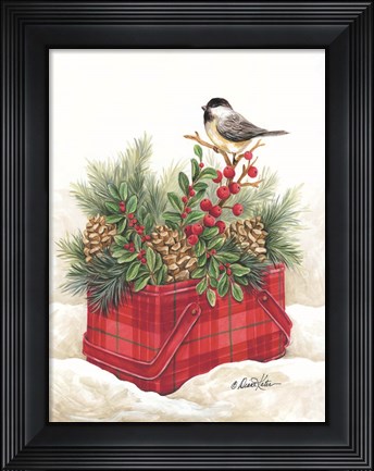 Framed Christmas Lodge Vintage Tin Print