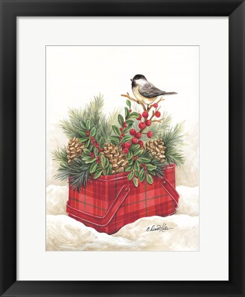 Framed Christmas Lodge Vintage Tin Print