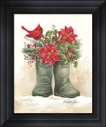 Framed Christmas Lodge Boots Print