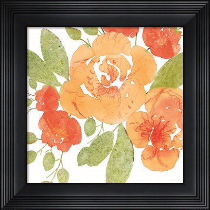 Framed Peachy Floral II Print
