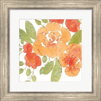 Framed Peachy Floral II Print