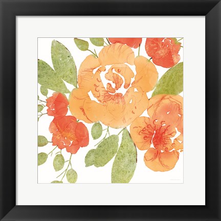 Framed Peachy Floral II Print