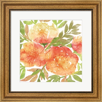Framed Peachy Floral III Print