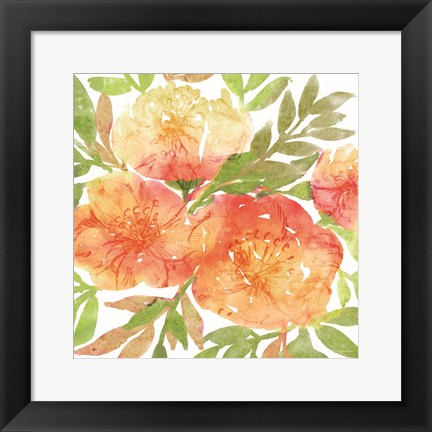 Framed Peachy Floral III Print