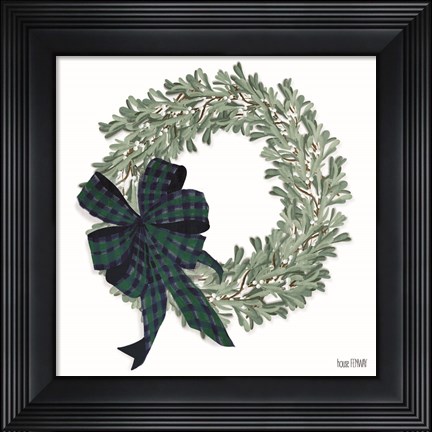 Framed Mistletoe Wreath Print
