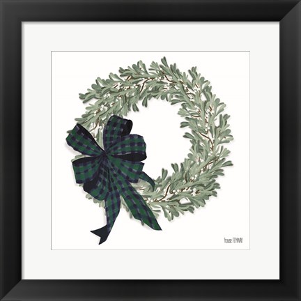 Framed Mistletoe Wreath Print